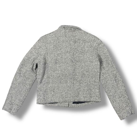 Vintage Gap Womens Blazer 12 Gray Black Tweed Wool Jacket Preppy Acadamia Office - Picture 2 of 6